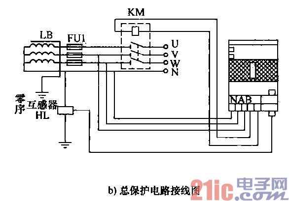 脉冲无声运行总保护器电路b  第1张