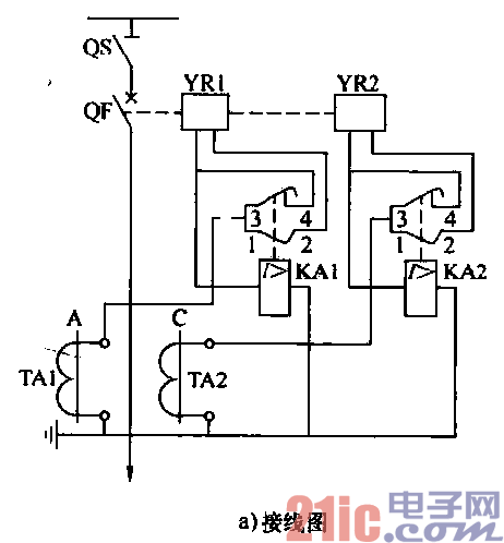 继电器反时限的过电流保护电路a  第1张