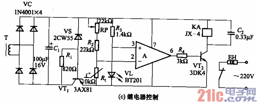 采用运算放大器的恒温控制电路之一c  第1张