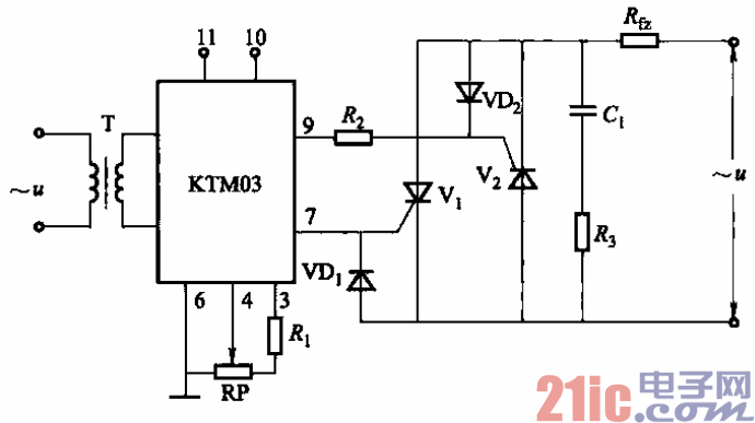 KTM03型用于控制两只反并联晶闸管的电路  第1张