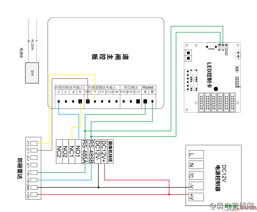 大华IPMECD-112X系列一体化道闸的接线图  第1张