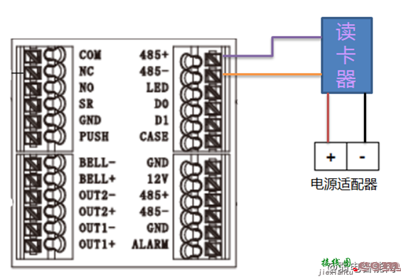 大华ASI1212A门禁一体机与读卡器、门锁、出门按钮接线详解  第1张