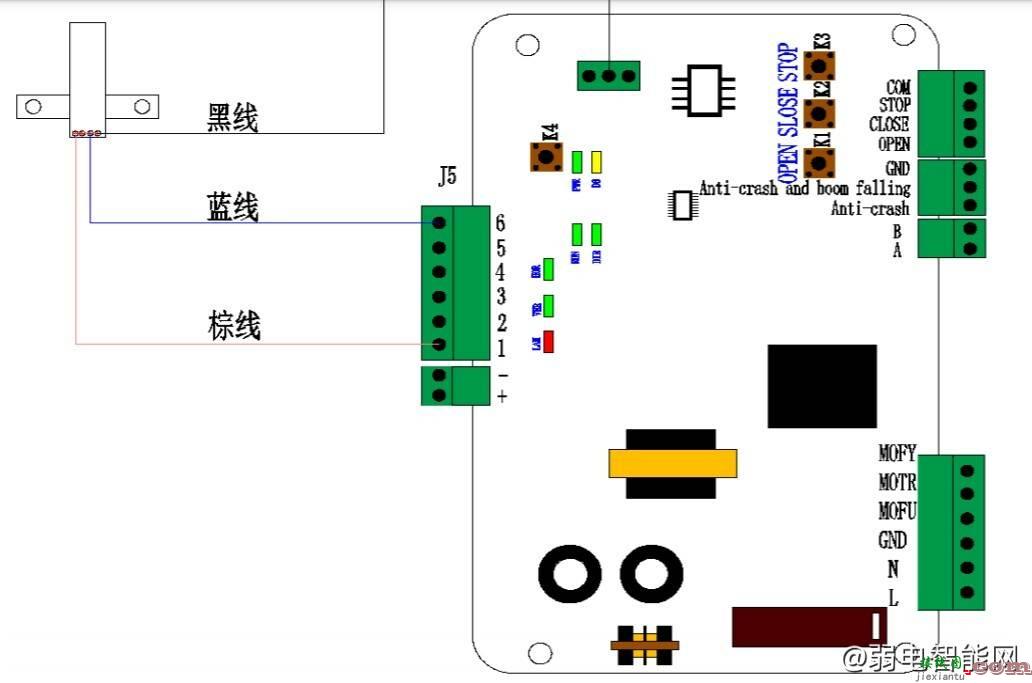 ZKTeco中控PB系列道闸接线图  第3张