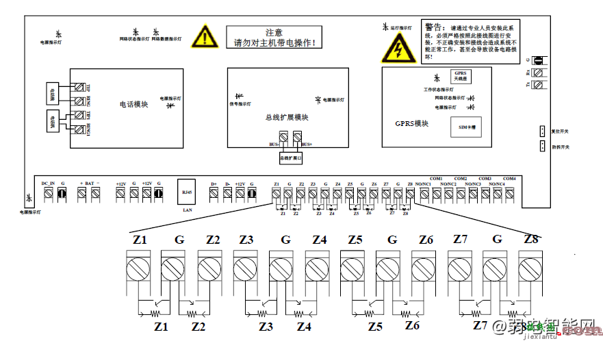 海康威视DS-19A08-01BN/G报警主机接线指导保姆教程  第4张