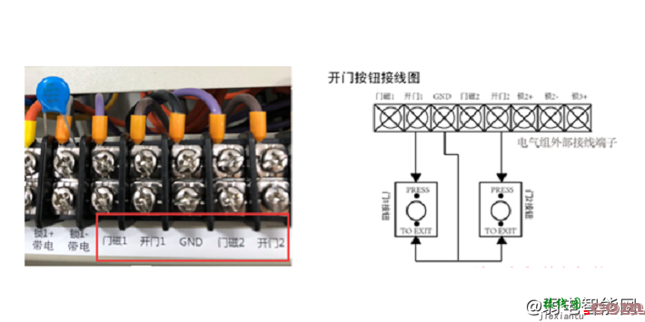 海康威视DS-K2600/DS-K2700/DS-K2800系列门禁主机对接门磁，开门按钮的接线图接线方法  第5张