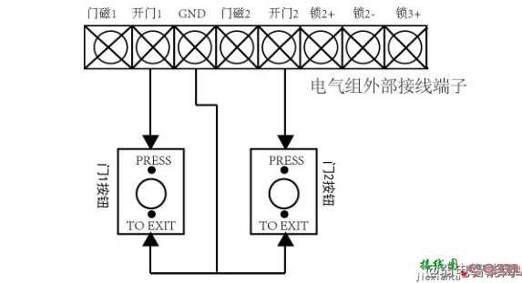 海康威视K26系统门禁主机接门锁和开门按钮的接线方法  第4张