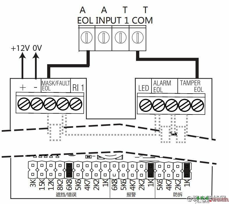 海康威视DS-PD2-D15AME 15m 双鉴防遮挡探测器接线说明  第2张