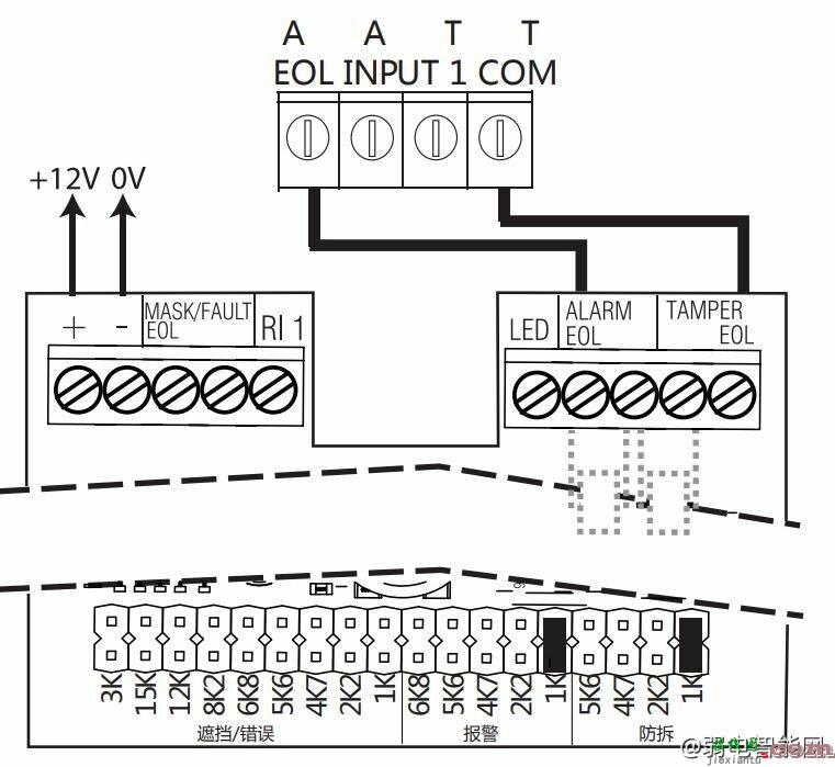 海康威视DS-PD2-D15AME 15m 双鉴防遮挡探测器接线说明  第3张