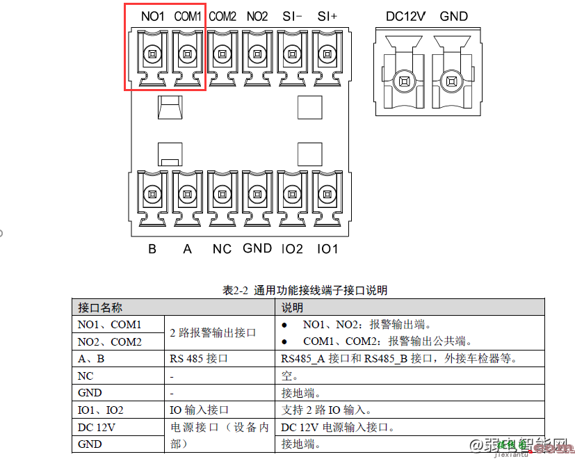 大华停车场常用道闸相机的接线方法  第1张