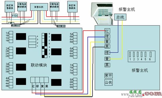 输出继电器与入侵报警主机接口接线图解  第1张