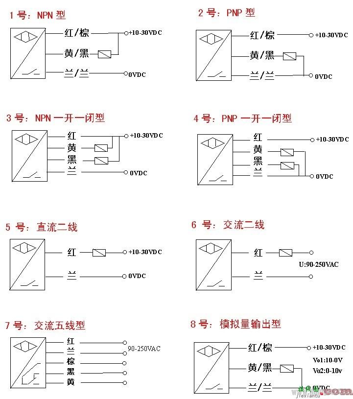 光电开关（传感器）接线图  第1张