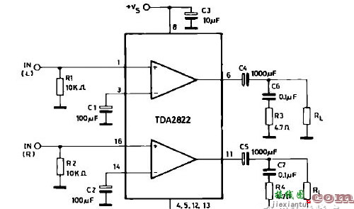 tda2822功放电路图，感兴趣的来了解下  第3张
