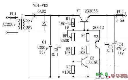 3～25V与10安3～15V电压可调稳压电路图详解  第1张