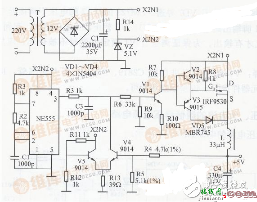 9013作为开关电路图大全（变压器/可控硅/ICTL431/吊灯红外遥控开关电路） - 电子开关  第3张