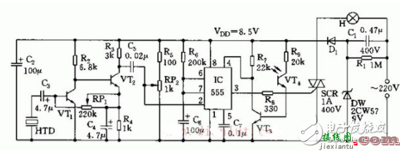 声光控制电路图大全（声光控节能灯/延时节电灯/声光控楼梯延迟开关电路） - 灯光控制  第5张