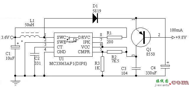 DC-DC电源电路图(3v转5v/12V；3.6v转9v)  第2张