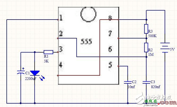 ne555呼吸灯电路图大全（四款ne555呼吸灯电路设计原理图详解） - 555集成电路大全  第3张