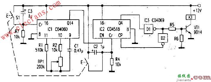 基于CD4060的长延时定时器电路设  第1张