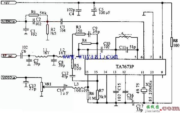 摄录一体机制作射频调制器电路-电路图讲解  第1张