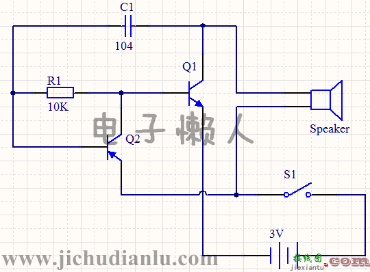 互补型自激多谐音频振荡器的效果图演示_基础硬件电路图讲解  第1张