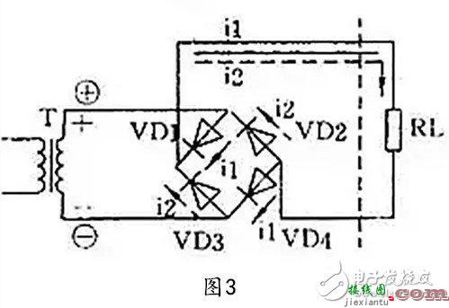 四种整流电路：半波整流、全波整流、全波桥式整流、倍压整流-电路图讲解-电子技术方案  第3张