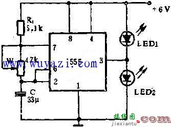 555电路组成闪光灯-电路图讲解  第1张