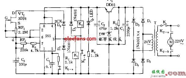 一种间歇时间可调的555定时器  第1张