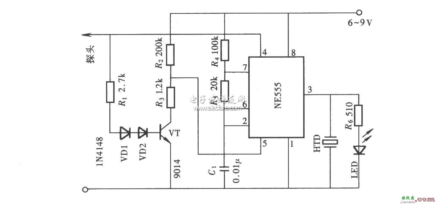 基于NE555电路的声光型逻辑笔原  第1张