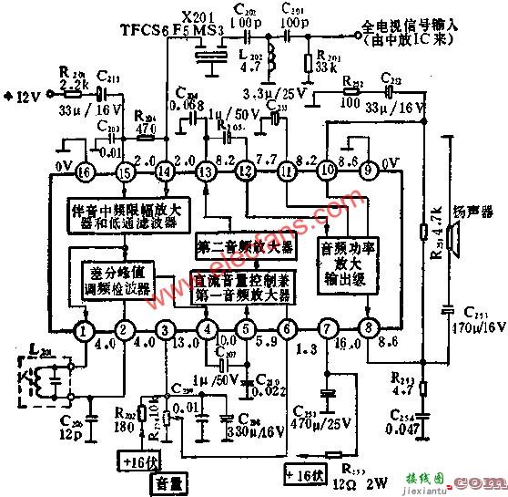 BJ5250伴音集成电路的应用电路图讲解  第1张