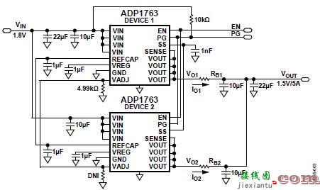 并联ADP1763 LDO稳压器以支持高输出电流应用-电路图讲解-电子技术方案  第4张