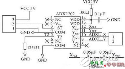 采用加速度传感器的角度测量仪系统硬件电路设计_温度传感器电路  第2张