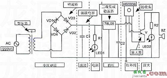 555组成的断线式报警器制作电路图讲解_光电报警电子电路图讲解  第2张