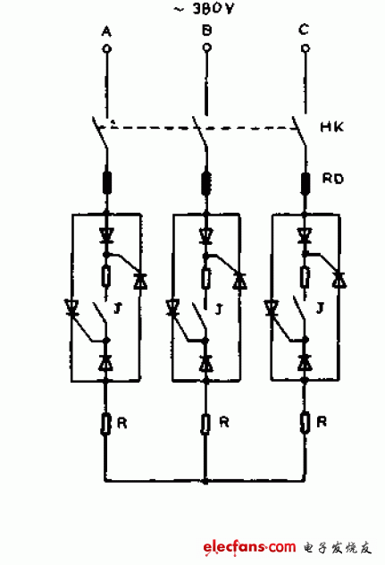 可控硅三相交流开关电路图讲解_电子开关电路图  第1张