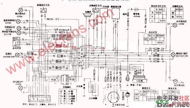 本田型摩托车电路图  第1张