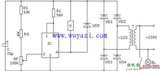 采用功率开关自动控制路灯电路图  第1张