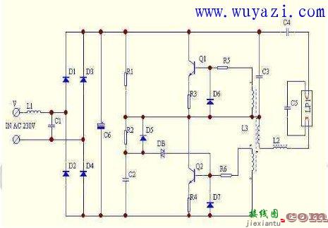 标准的单管电子镇流器电路  第1张