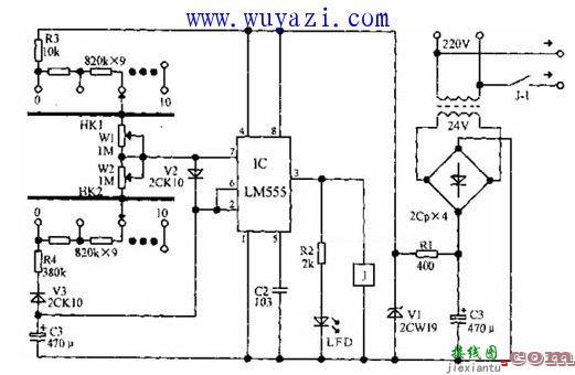 保持型接通延时型的电器开停循环定时器电路图  第1张