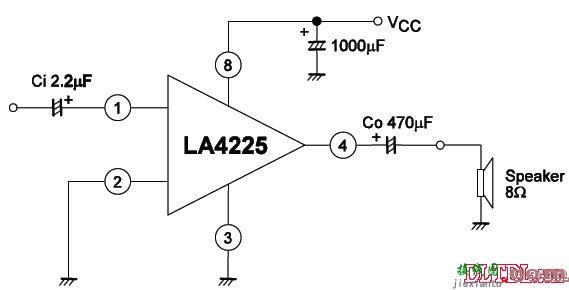 简单的音频放大电路-LA4225引脚功能  第2张