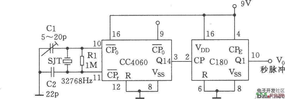 由CC4060构成的秒信号发生器  第1张