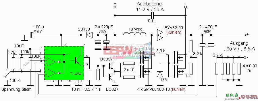 TL494制作200W升压变换器电路图  第1张