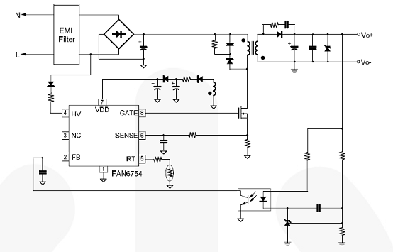 FAN6754典型应用电路  第2张