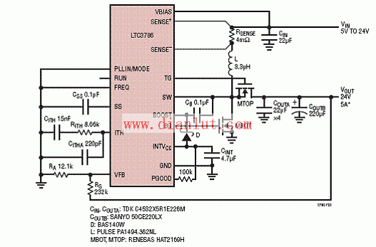 LTC3786高效率同步升压电源电路  第3张