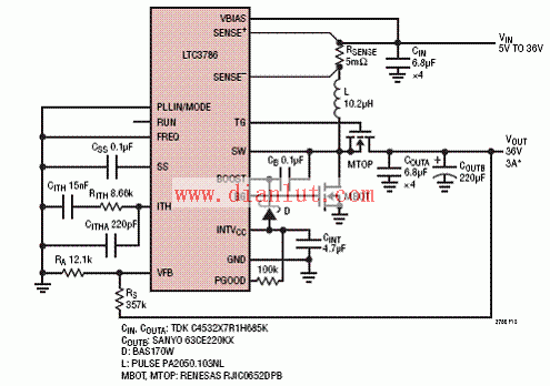 LTC3786高效率同步升压电源电路  第5张