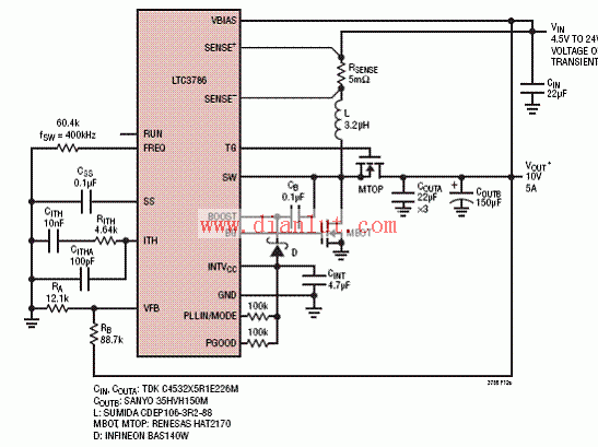 LTC3786高效率同步升压电源电路  第7张