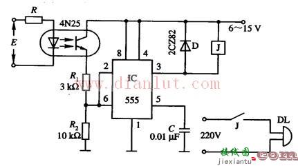 555定时器断线光电隔式安全保护电路  第1张