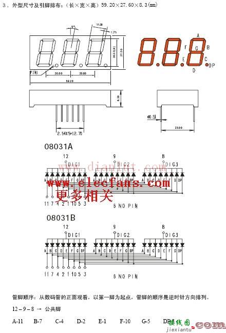 共阳数码管引脚图  第2张