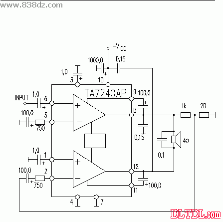 TA7240AP功放电路图纸原理图  第2张