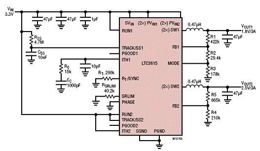 基于LTC3615设计的双路3A同步稳压技术  第3张