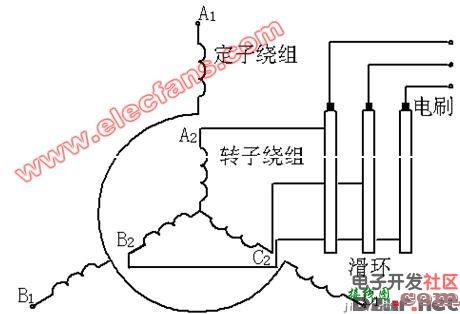 绕线式导步电动机定转子接线示意图原理图  第1张