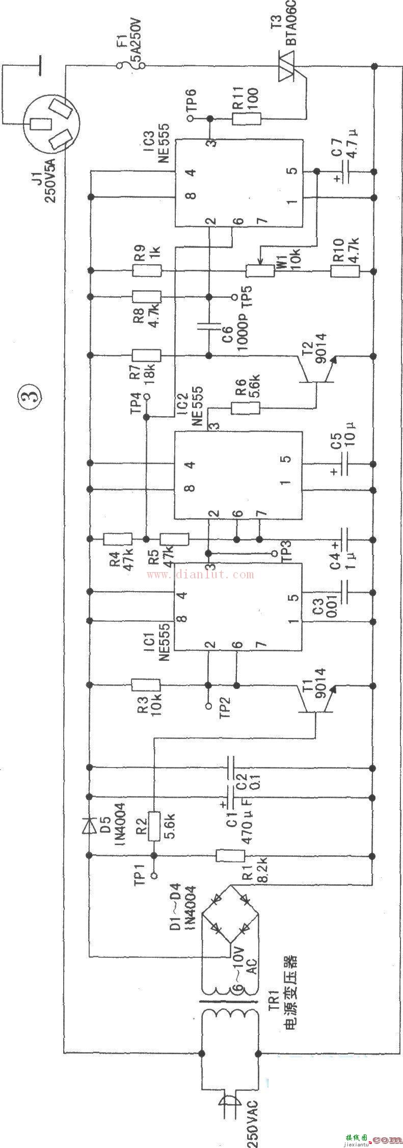 可控硅过零触发调压器电路图  第1张